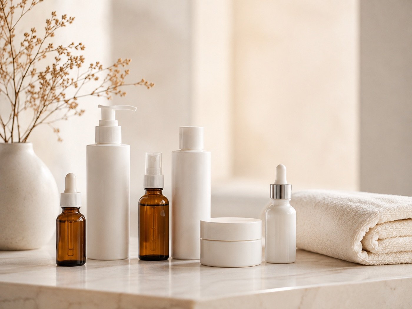 Pflegeprodukte im Studio von Body Couture